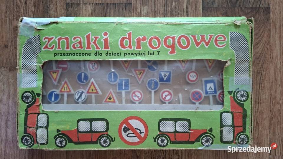 Stara zabawka PRL Znaki Drogowe Seria 2 pudełko lubuskie