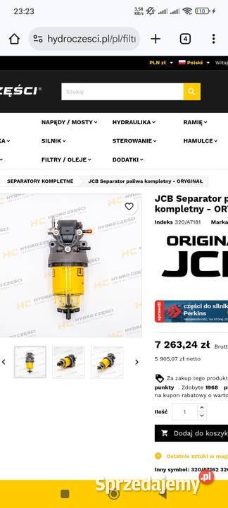 Filtr paliwa JCB 320A7069 podstawa Delphi Wrocław