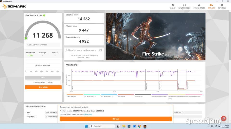 Komputer gamingowy GTX 1660 6GB i73770K 16GB RAM Pamięć RAM 16