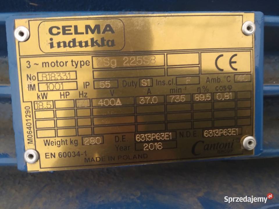 Silnik Celma Indukta o mocy 185 kw podkarpackie Krosno