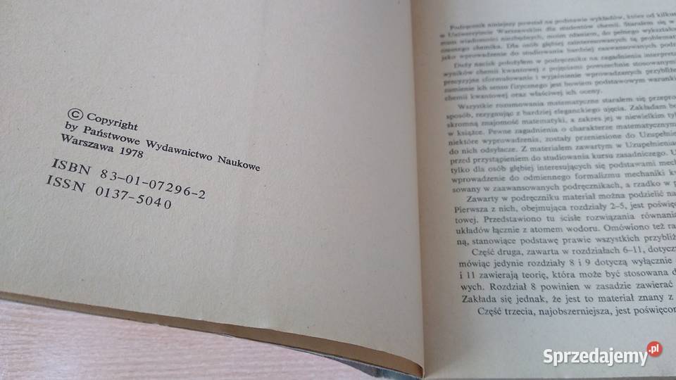 Chemia kwantowa Włodzimierz Kołos Biblioteka Gdańsk