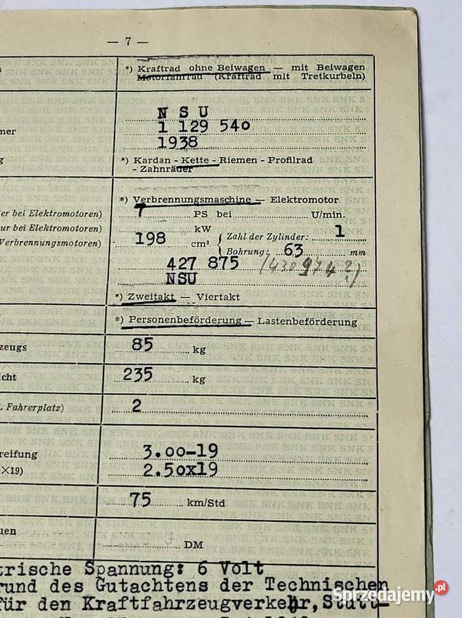 brif papiery nsu 200 zbb zd ponny osl Rybnik