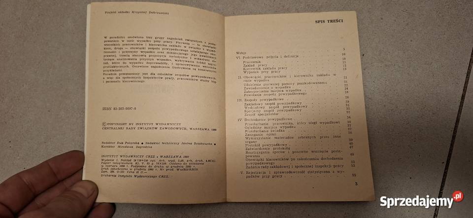 Dochodzenie powypadkowe 1981 Pierwsze wydanie Konin sprzedam