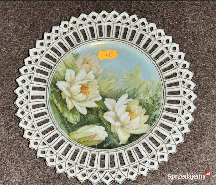 Talerzyk z ażurem Nenufary Biała porcelana Gdańsk sprzedam