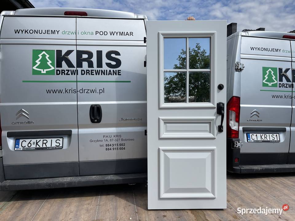 Drzwi drewniane zewnętrzne nietypowe 99x225 Grzybno