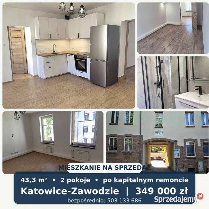 Mieszkanie 2 pokoje 433 m2 remoncie parking internet Katowice