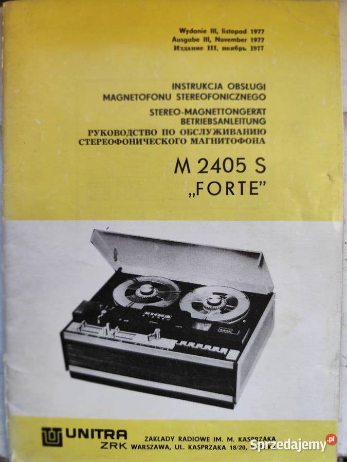 magnetofon szpulowy Unitra M2405S Forte 1979r