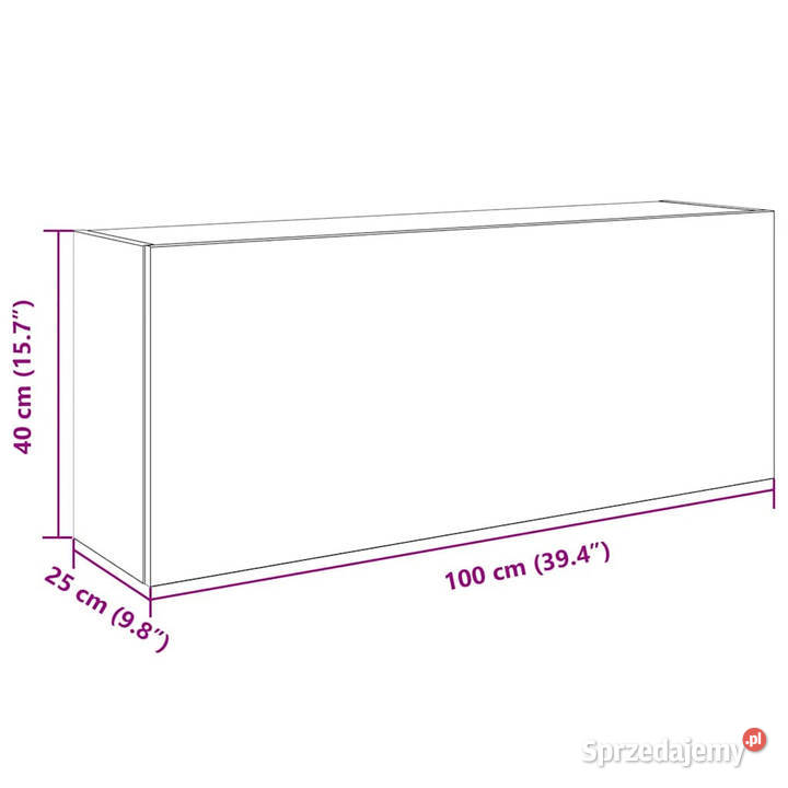 Wisząca szafka łazienkowa stare drewno 100x25x40