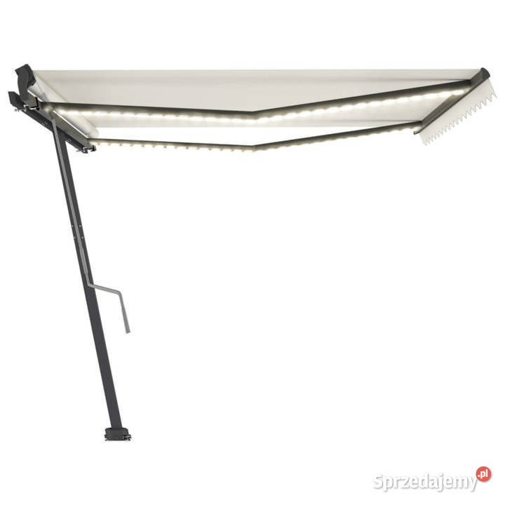 Ręcznie zwijana markiza z LED 400 x 300 kremowa sprzedam