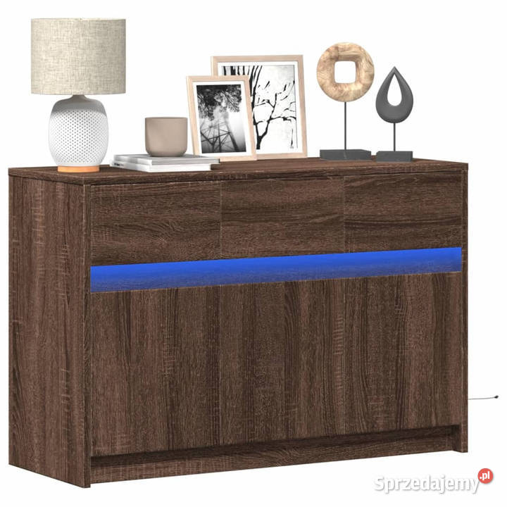 Szafka TV z LED brązowy dąb 91x34x61 WM852186 Warszawa