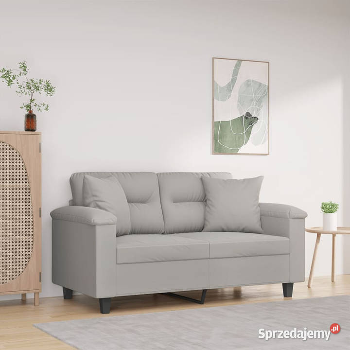 2osobowa sofa z poduszkami jasnoszara 120 Warszawa sprzedam