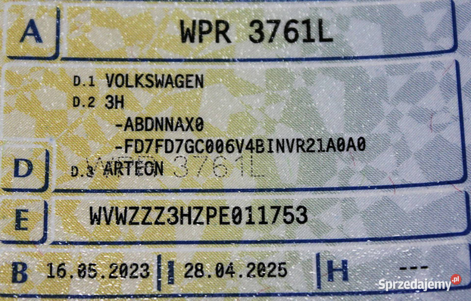 Volkswagen Arteon FV23 190 DSG SalonPL Kamera 4/5 Arteon Sokołów sprzedam