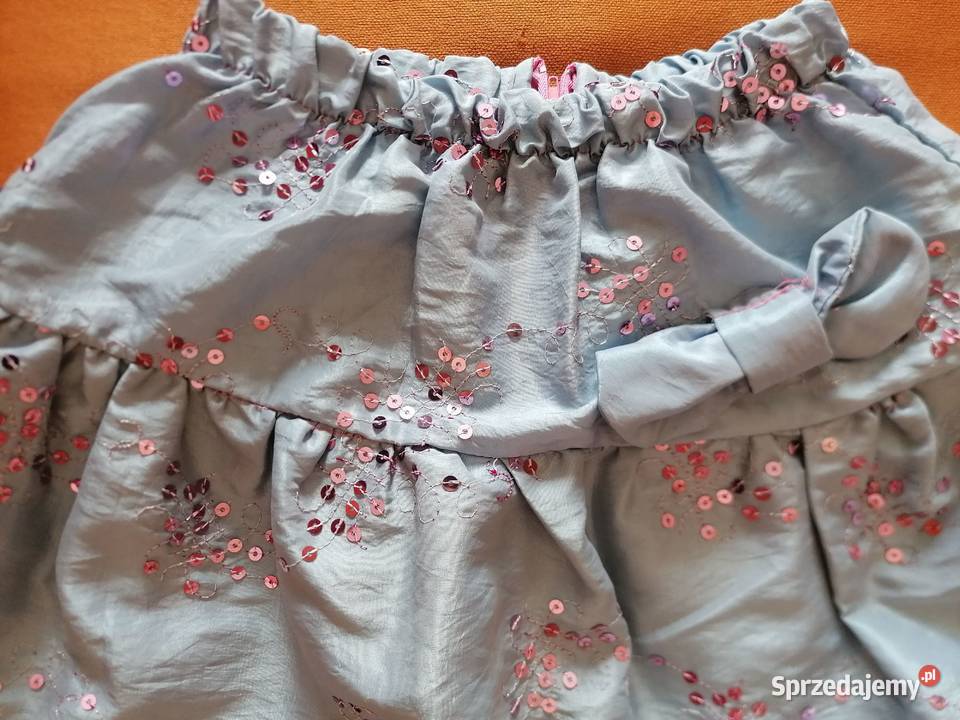 Spódniczka niebieska z cekinami i