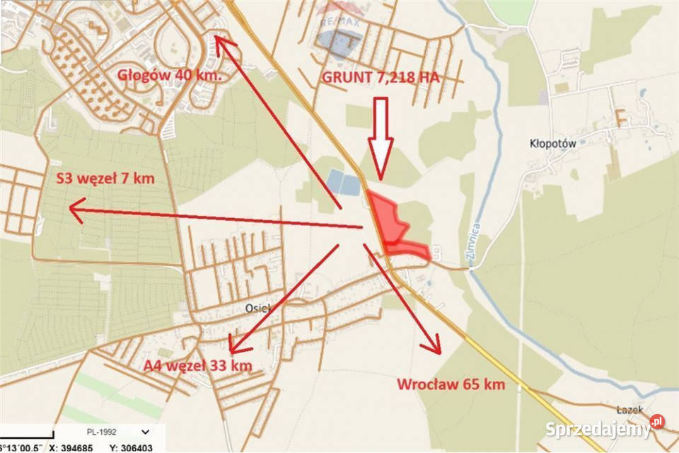 Tereny produkcyjno magazynowo usługowe DK 36 Osiek sprzedam