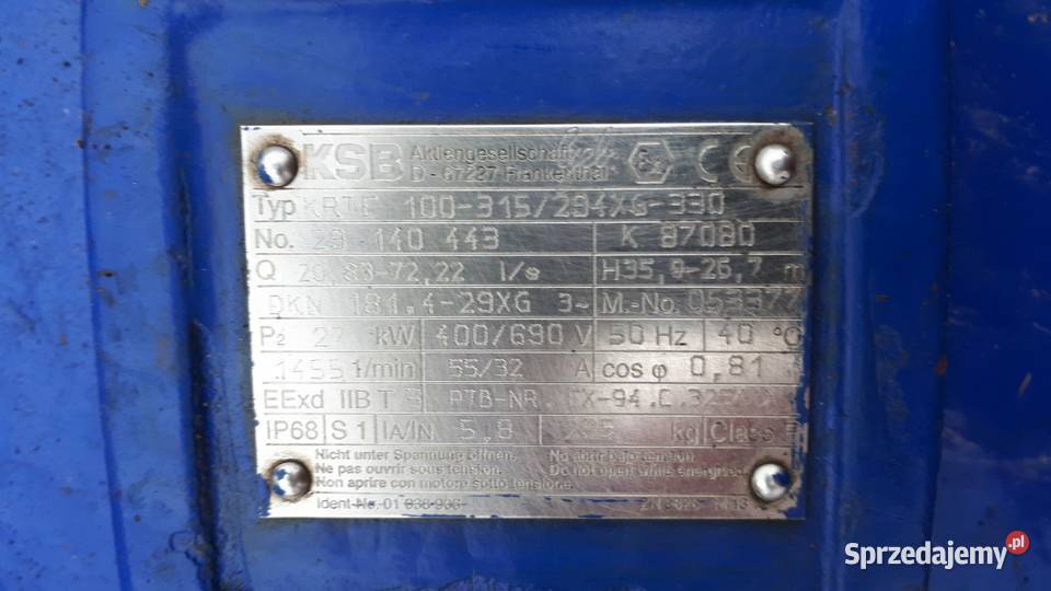 Pompa zatapialna KSB KRTE 100315294XG330 Łazy