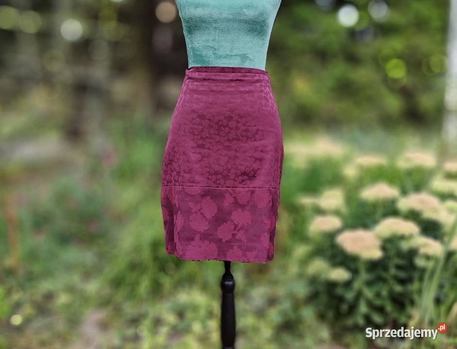 Elegancka spódnica HM 42 XL ołówkowa śliwkowa Ołówkowa Szczecin