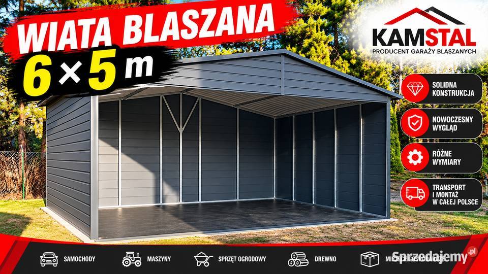 Carport 6x5 Garaż blaszany wiata blaszanaOkazja Leszno sprzedam