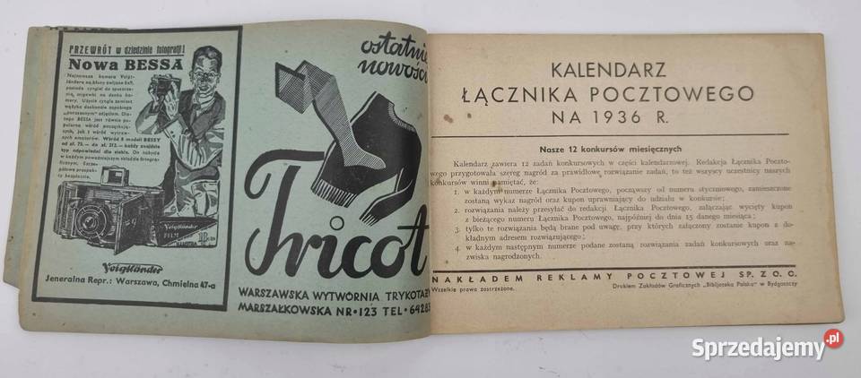 Kalendarz Łącznika Pocztowego na 1936 r K25