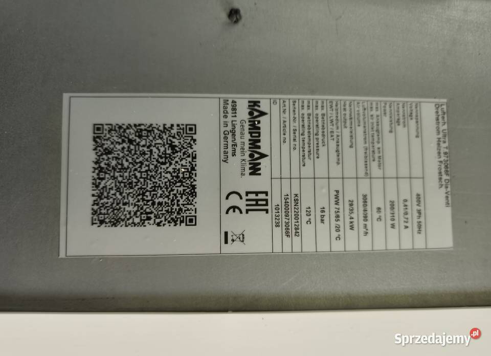 Nagrzewnica wodna Kampmann Ultra Tanio Kraków sprzedam