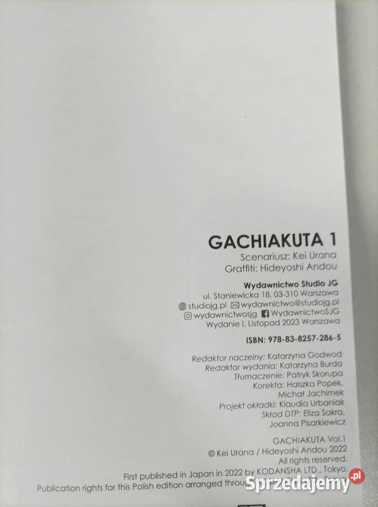 GACHIAKUTA Kei Urana Tom 1 manga Toruń