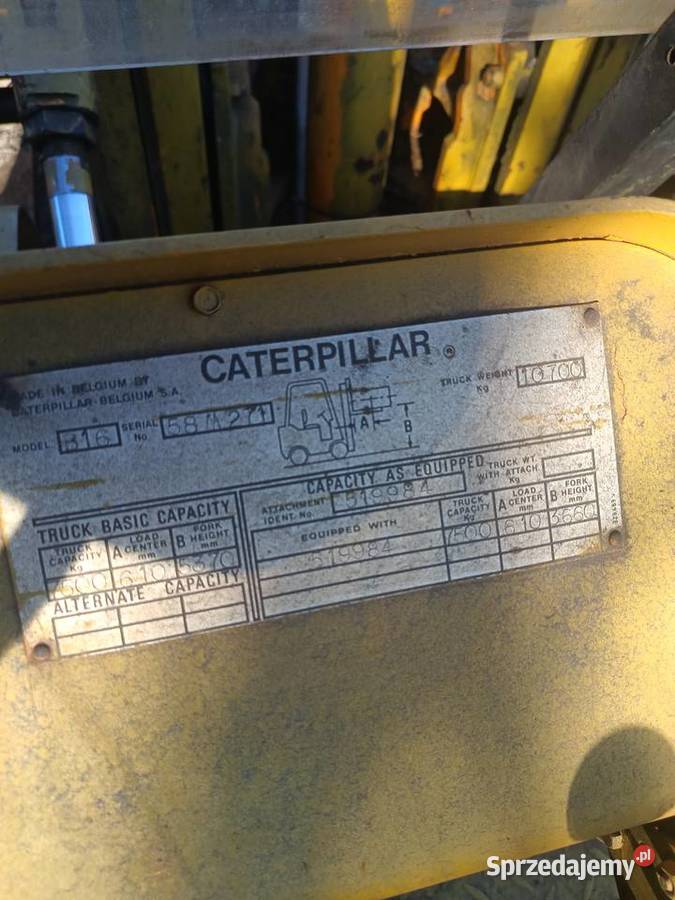 Wózek widłaowy CATERPILLAR 75t na części Pozostałe Masłomiąca