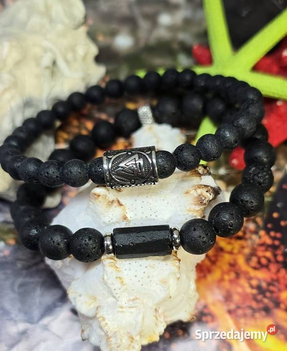 BRANSOLETKI DWIE SZTUKI RUNA VALKNUT STAL KAMIEŃ Katowice sprzedam