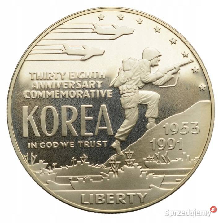 MONETA USA One Dollar 1991 P Wojna Koreańska St mazowieckie Warszawa