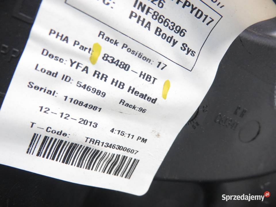 PODNOŚNIK SZYBY PRAWY TYLNY SONATA VI 834803Q001