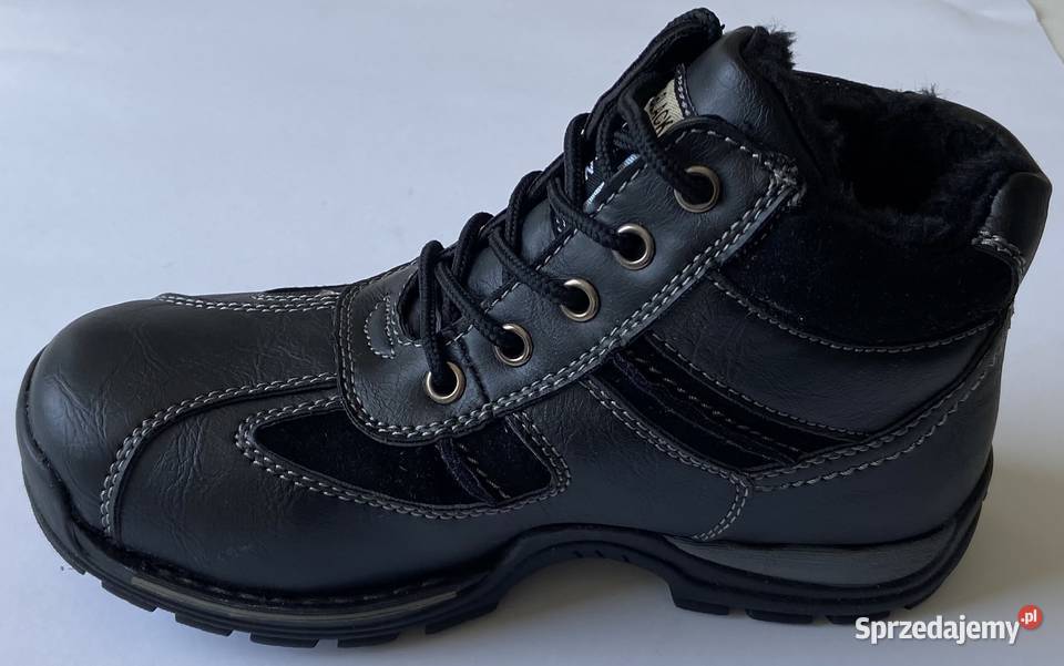 Czarne młodzieżowe ocieplane buty rozmiar 36 Żyrardów sprzedam