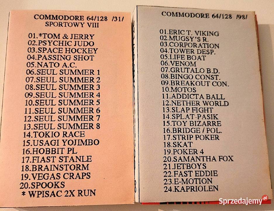 Kasety z grami komputerowymi do Commodore 64 Chełmno