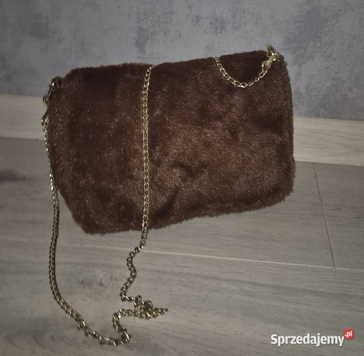 Torebka damska futerko brąz