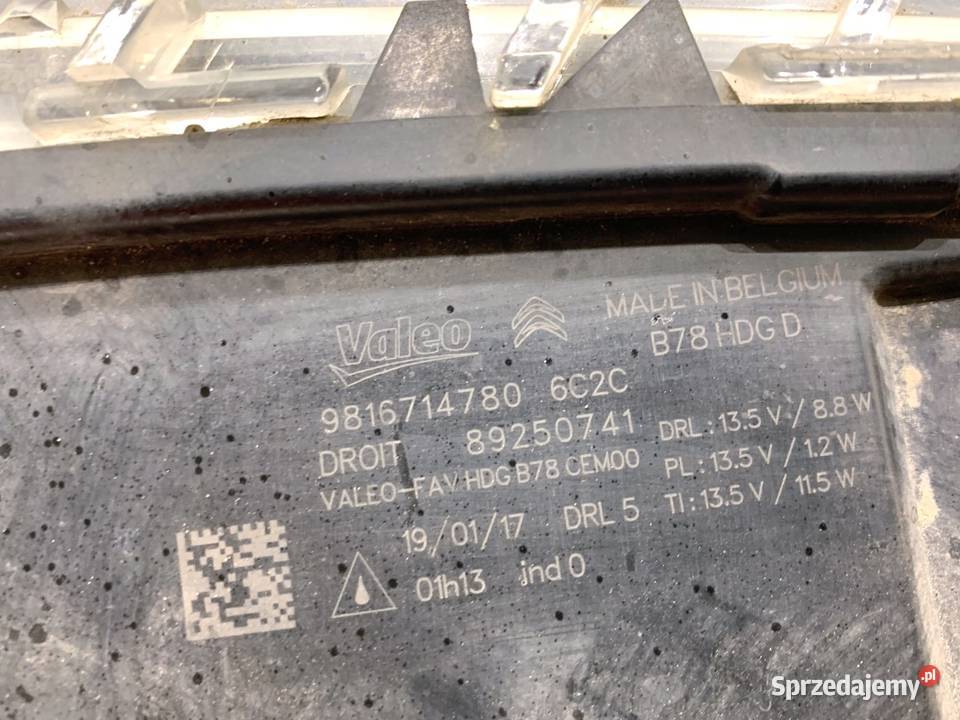 LAMPA DRL PRAWY PRZÓD CITROEN C4 PICASSO II