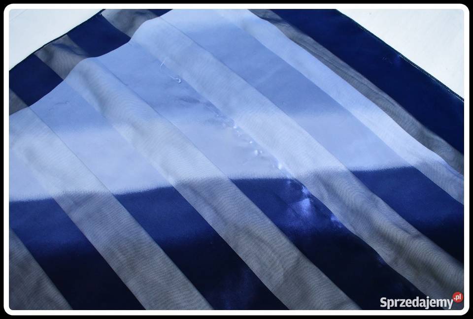 Granatowa chusta szal apaszka w pasy 100 x 100 Dodatki Płock sprzedam