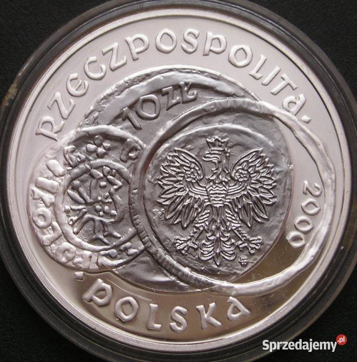 Polska 10 złotych 2000 SREBRO Zjazd Gniezno stan Łódź