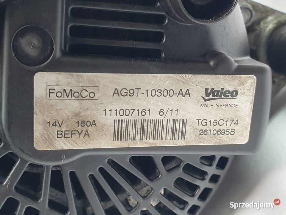 ALTERNATOR Ford Kuga S 20 TDCI 150 A Valeo Układ elektryczny silnika Chełm