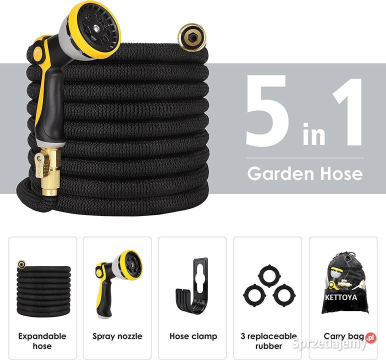 WĄŻ OGRODOWY ROZCIĄGLIWY 15m PISTOLET ZŁĄCZKI Zamość sprzedam