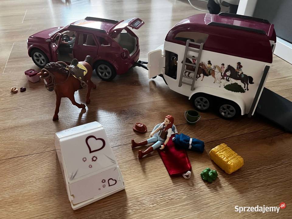 konie Schleich samochód z przyczepą zestaw