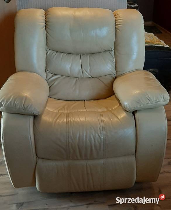 Mega wygodny biały fotel Olesno
