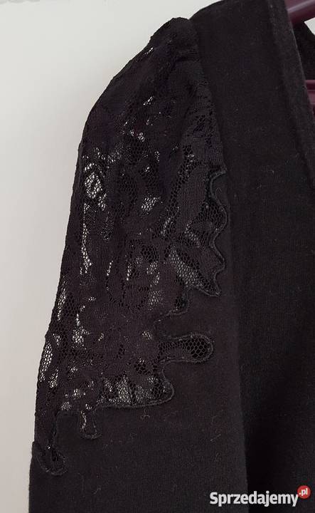 Elegancka czarna bluzka HM 36 S koronka ramiona zachodniopomorskie Szczecin