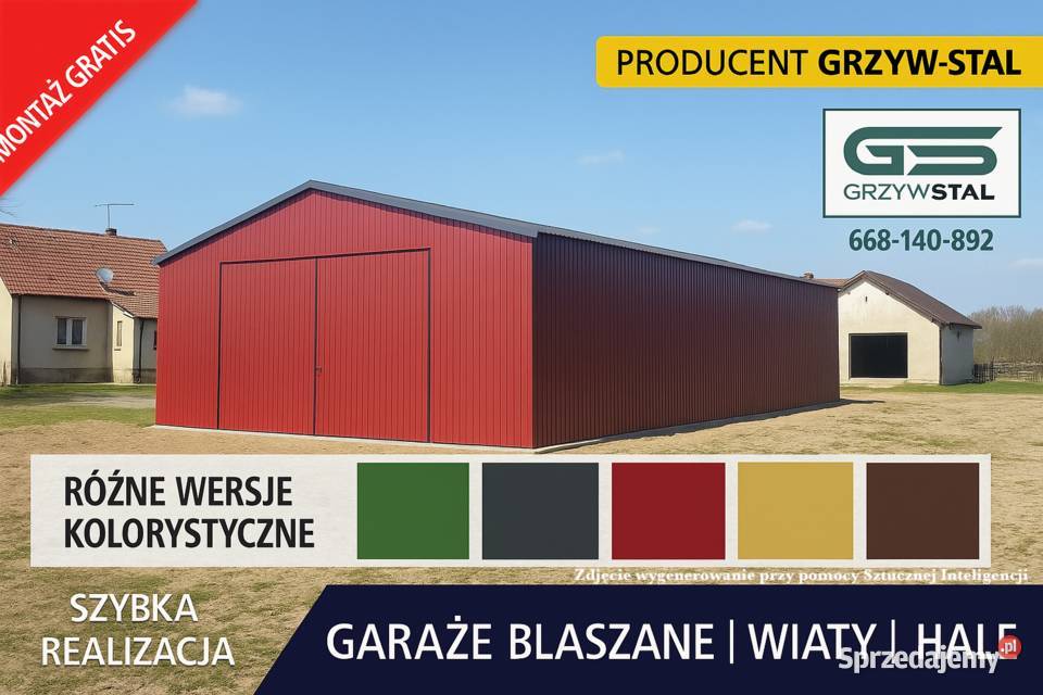 RAL GARAŻ BLASZANYMagazynZadaszenieHalaWiata podkarpackie Ropczyce