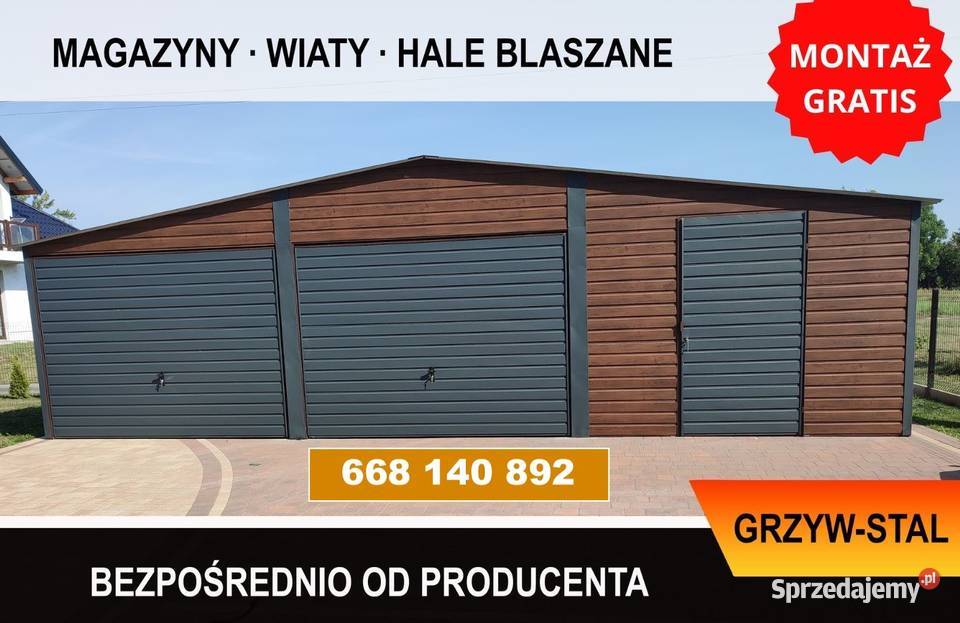 Garaż Blaszany Jednospadowy BRAMY Wiata Blaszana 42m2 Strzyżów sprzedam