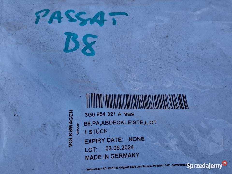 VW PASSAT B8 LIFT KRATKA ZDERZAKA LEWA LISTWA Zderzaki