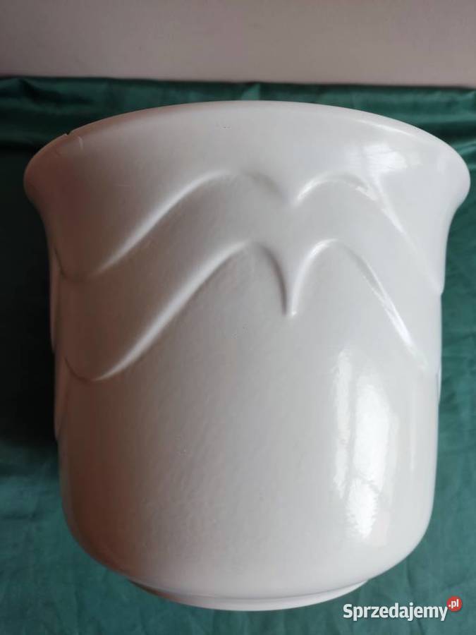 Donica doniczka ceramiczna biało kremowa fi 255 sprzedam