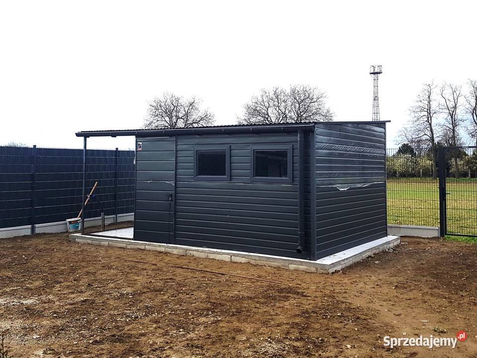 Domek ogrodowy 435m zadaszenie 1535m ciemny Oświęcim
