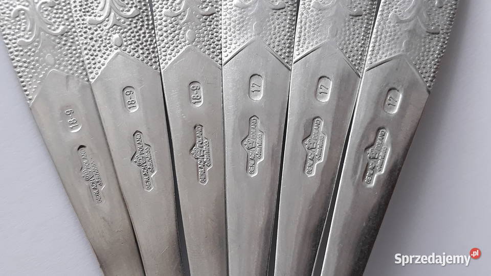 Łyżki obiadowe 2 ROŚLINNY Gerlach sztućce PRL śląskie Dąbrowa Górnicza