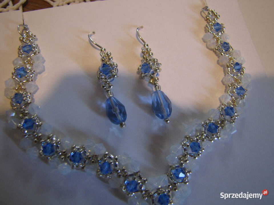 Komplet koralikowy rękodzieło podkarpackie