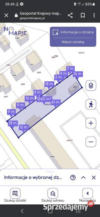 Działka z bydynkami k Puław prąd Bronowice