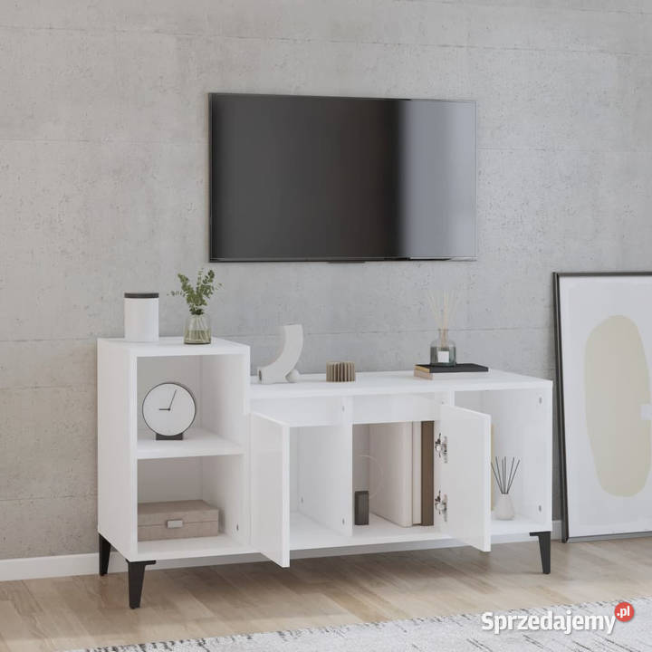 Szafka pod TV wysoki połysk biała 100x35x55 mazowieckie Warszawa