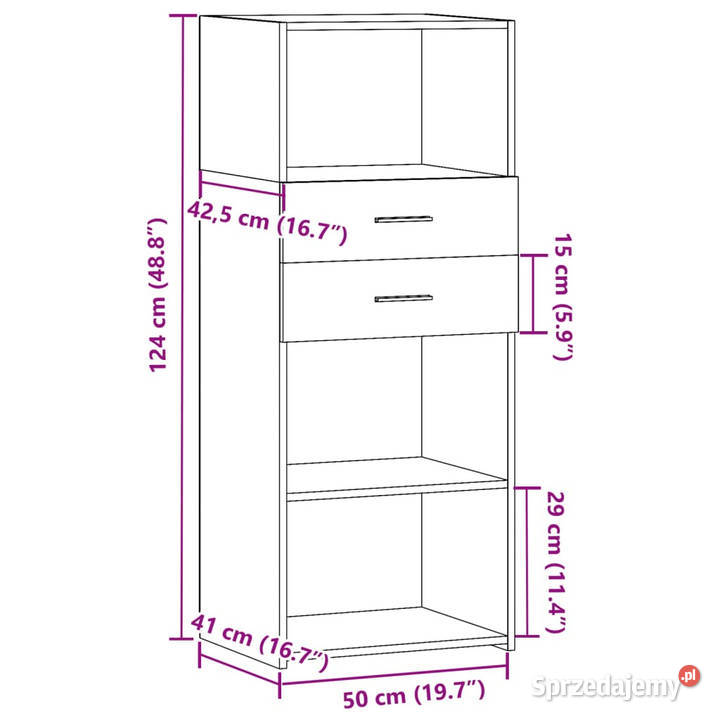 Wysoka szafka biała 50x425x124 materiał Pozostałe Meble Warszawa