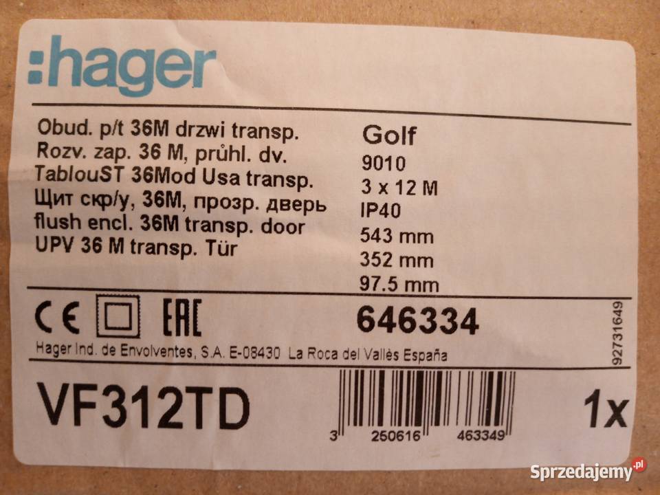 Rozdzielnica elektryczna GOLF Rzeszów sprzedam